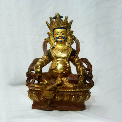 Buddhist Handmade Statue of Vajrasattva – Partly Gold-Plated with Painted Face