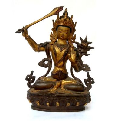 Manjushri Statue – Copper Partly Gold-Plated