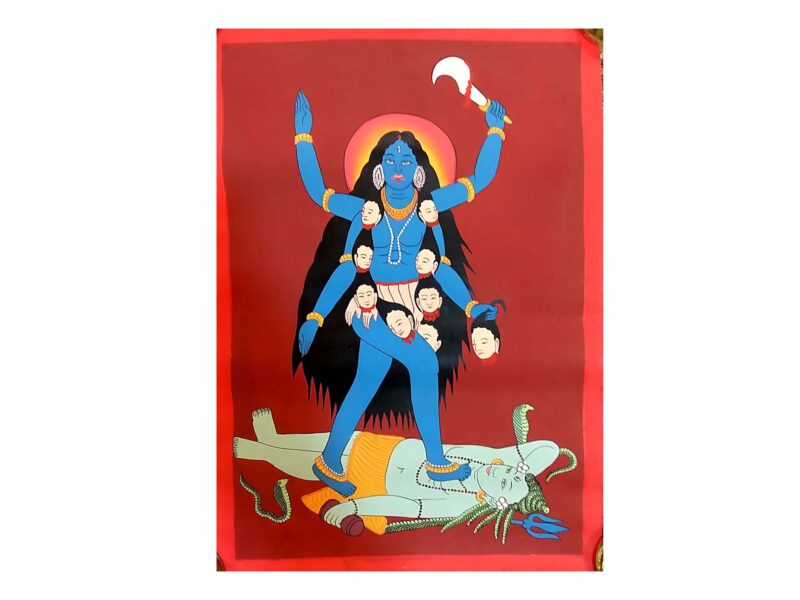 Kali Thangka – Vibrant Hindu Goddess Artwork