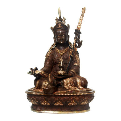 Guru Padmasambhava with Silver Plating – Sacred Tibetan Artwork