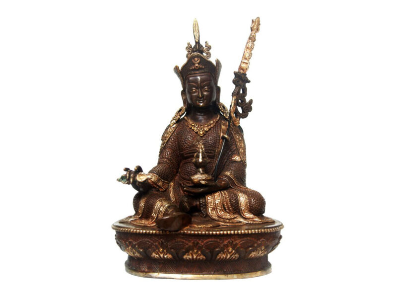 Guru Padmasambhava with Silver Plating – Sacred Tibetan Artwork
