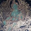 Buddhist Hand-Painted Green Tara Thangka with Amitabha Buddha (Handmade Canvas) - Image 6
