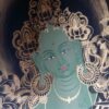 Buddhist Hand-Painted Green Tara Thangka with Amitabha Buddha (Handmade Canvas) - Image 2