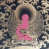 Buddhist Hand-Painted Green Tara Thangka with Amitabha Buddha (Handmade Canvas) - Image 5