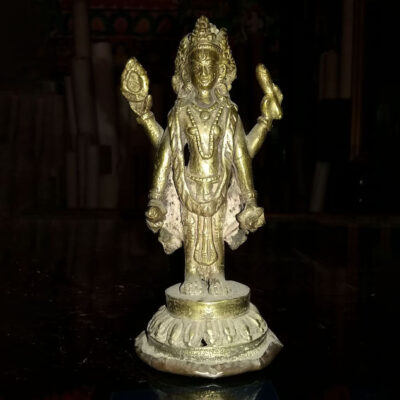 Vintage Brass Vishnu Statue – Over 30 Years Old (Sacred Serenity Collection)