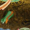Buddhist Hand-Painted Thangka of Green Tara with Manjushri and Vajrapani - Image 5