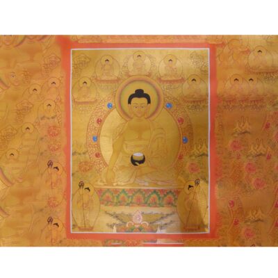 Shakyamuni Buddha Thangka – Painted in Real Gold