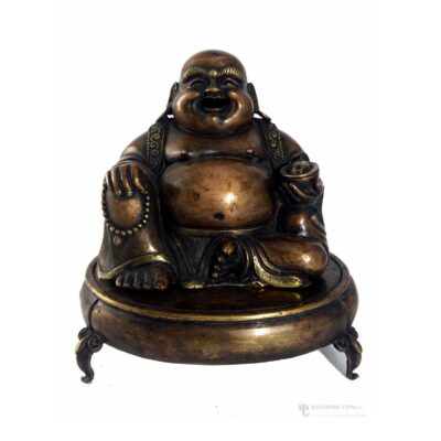 Brass Laughing Buddha Incense Burner – Black Oxidized Finish