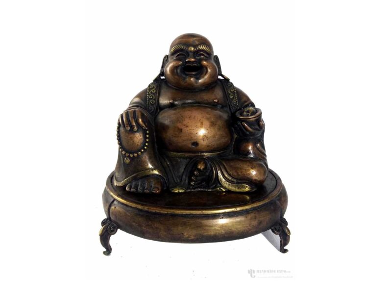 Brass Laughing Buddha Incense Burner – Black Oxidized Finish