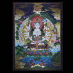 Tibetan Thangka of Cundi Lokeshvara – Painted in Real Gold