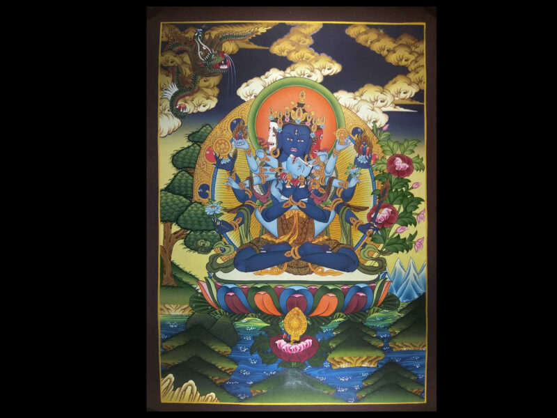 Tibetan Thangka of Vajradhara (Ghuhyasamaja) – Painted in Real Gold