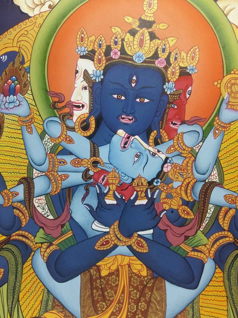 Tibetan Thangka of Vajradhara (Ghuhyasamaja) – Painted in Real Gold - Image 2