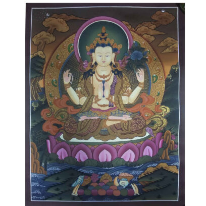 Tibetan Thangka of Chenrezig Avalokitesvara