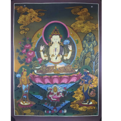 Tibetan Thangka: Chenrezig Avalokitesvara