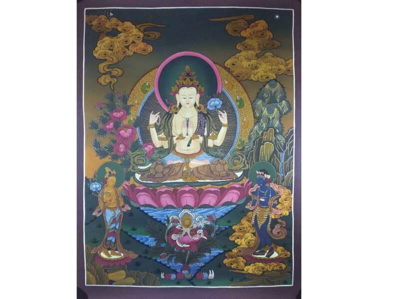 Tibetan Thangka: Chenrezig Avalokitesvara