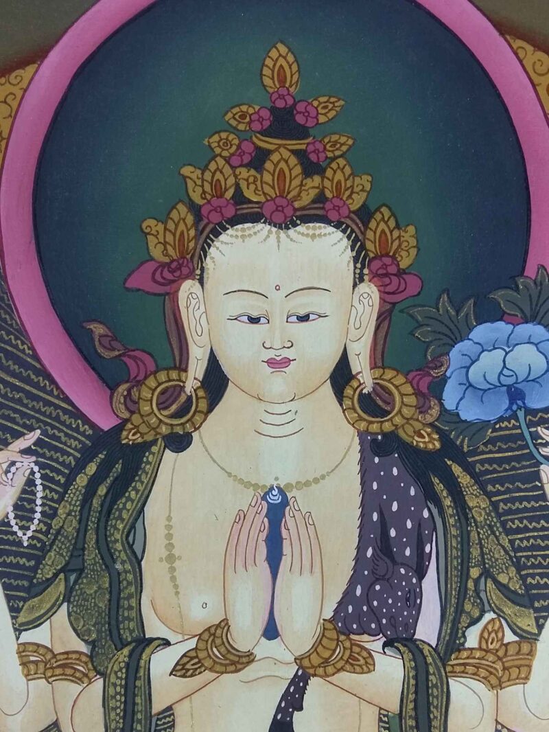 Tibetan Thangka: Chenrezig Avalokitesvara - Image 2