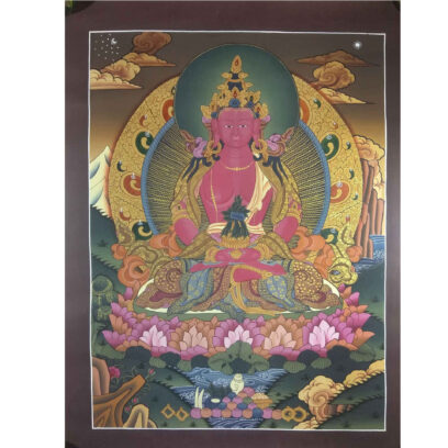 Buddhist Hand-Painted Thangka: Aparimita (Amitayus, Chepame)