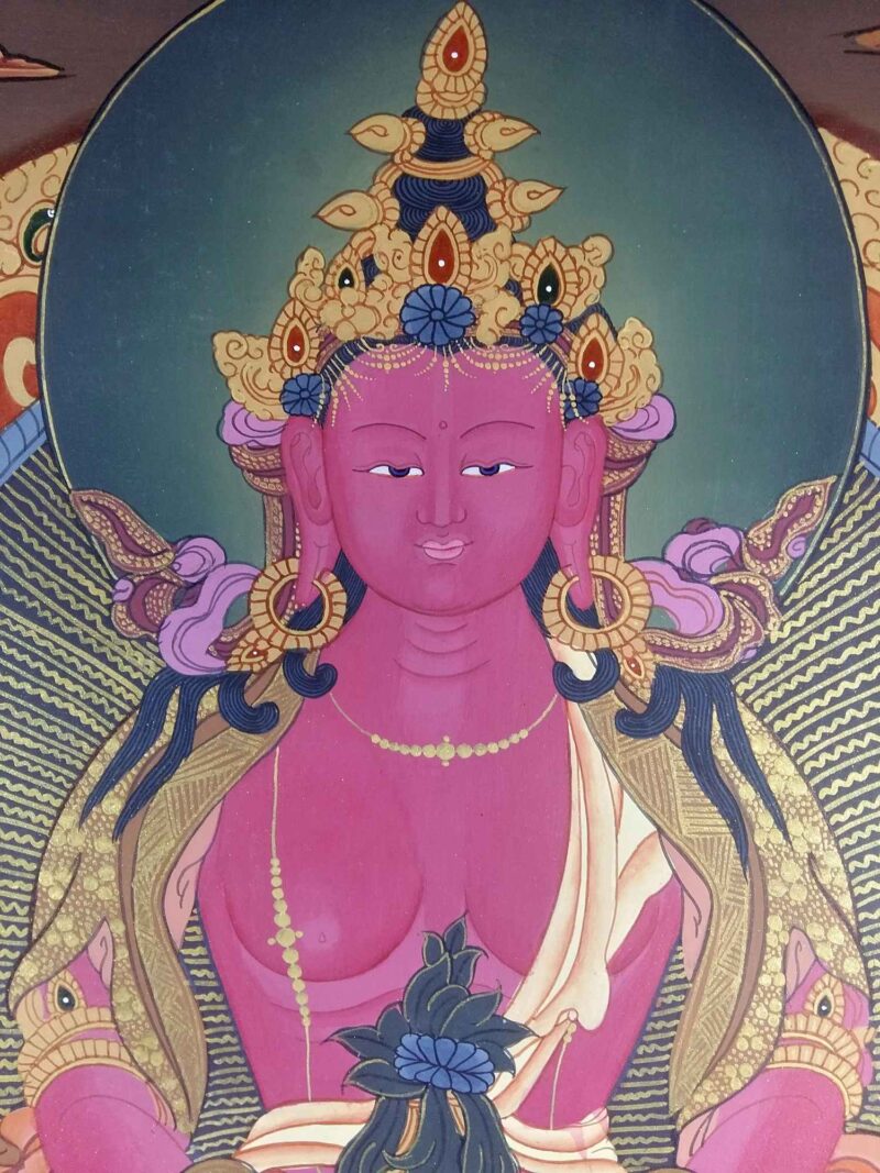 Buddhist Hand-Painted Thangka: Aparimita (Amitayus, Chepame) - Image 3