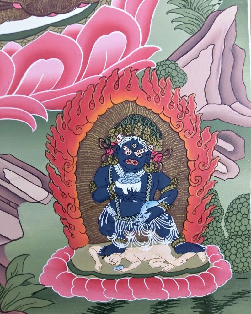 Tibetan Thangka Five Jambhala Dzambhala, Kuber - Image 3