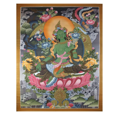 Tibetan Thangka Green Tara (Real Gold)