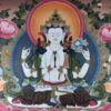 Tibetan Thangka Chenrezig Avalokitesvara with Manjushri and Vajrapani (Real Gold) - Image 2