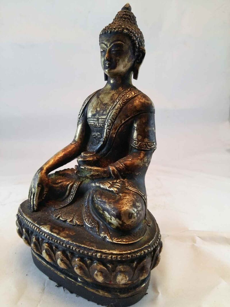 Shakyamuni Buddha Statue - Antique Finishing, Full Gold Plated - Image 3