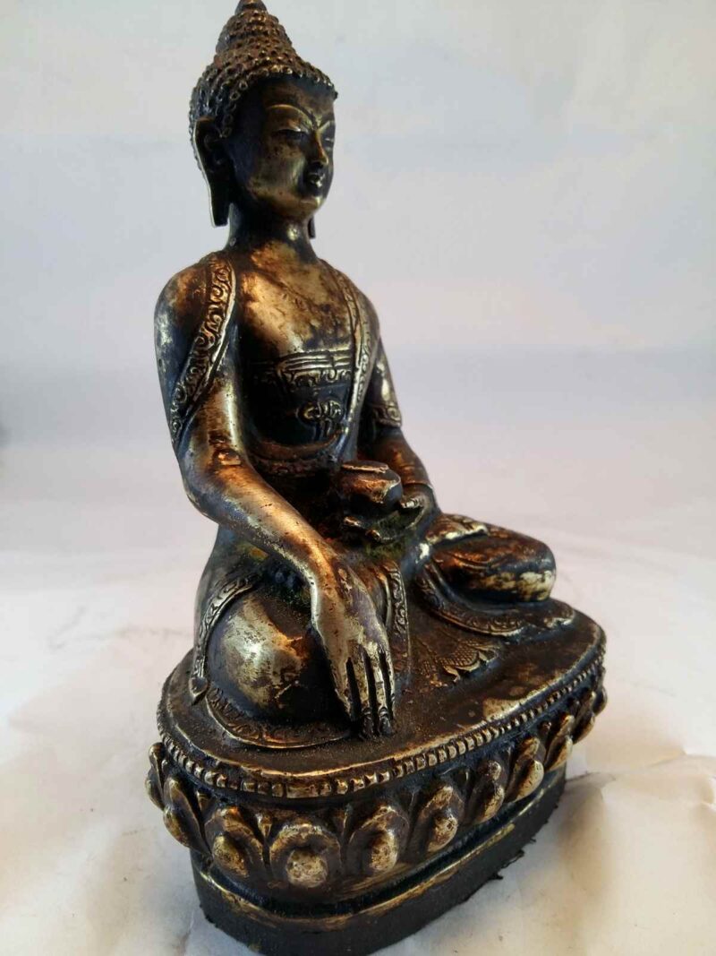 Shakyamuni Buddha Statue - Antique Finishing, Full Gold Plated - Image 2