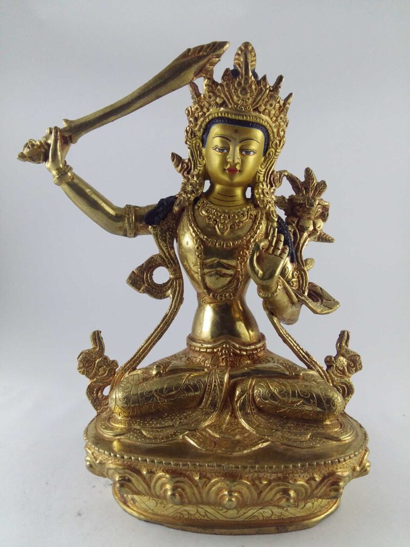 Manjushri Full Fire Gold Plated with Painted Face - Image 3