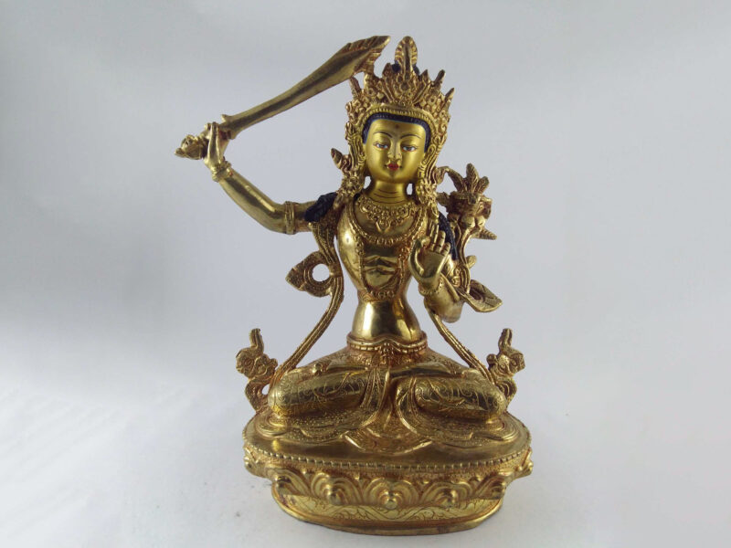 Manjushri Full Fire Gold Plated with Painted Face