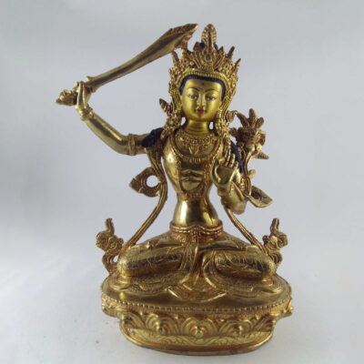 Manjushri Full Fire Gold Plated with Painted Face