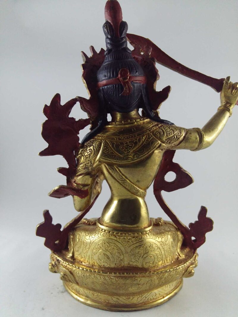 Manjushri Full Fire Gold Plated with Painted Face - Image 5