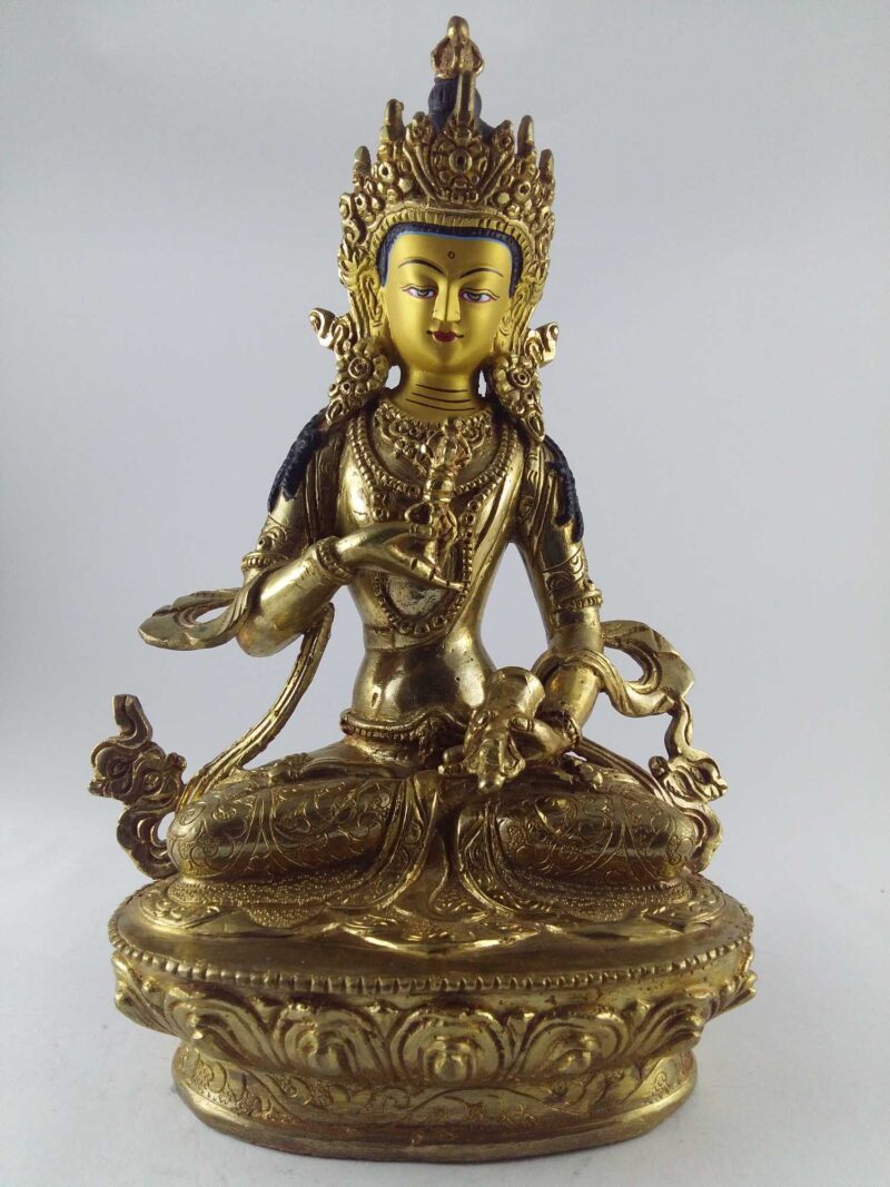 Buddhist Handmade Vajrasattva Full Fire Gold Plated with Painted Face - Image 3