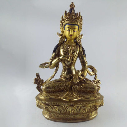 Buddhist Handmade Vajrasattva Full Fire Gold Plated with Painted Face