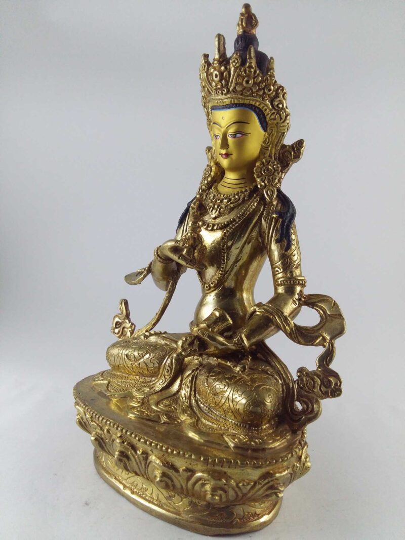Buddhist Handmade Vajrasattva Full Fire Gold Plated with Painted Face - Image 4