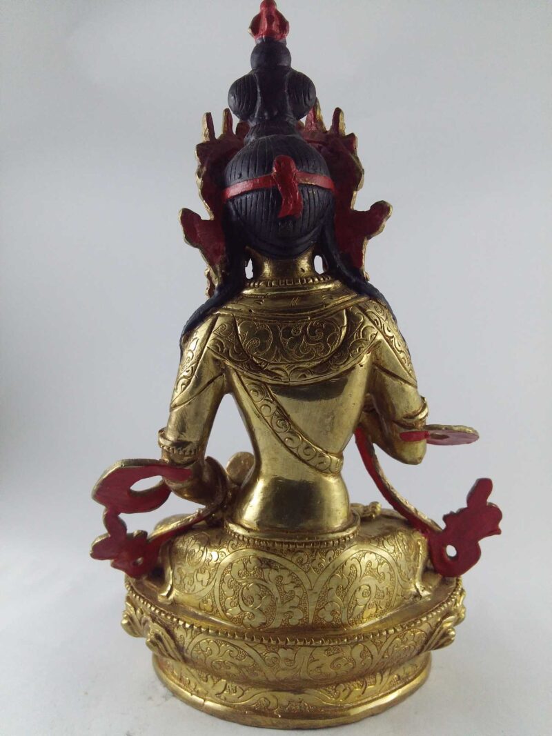 Buddhist Handmade Vajrasattva Full Fire Gold Plated with Painted Face - Image 6