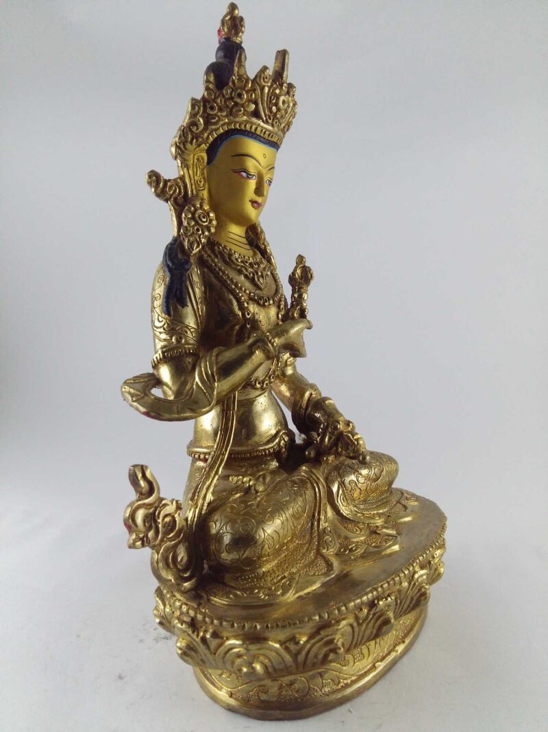 Buddhist Handmade Vajrasattva Full Fire Gold Plated with Painted Face - Image 2