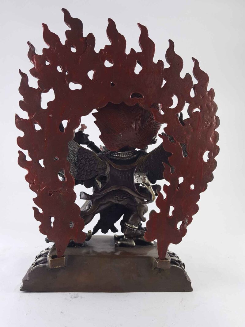 Vajrakilaya (Dorje Phurba) Heruka Statue – Copper, Silver-Plated, and Oxidized - Image 5