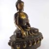 Shakyamuni Buddha Statue – Copper, Gold-Plated, Painted Face, Antique Finish - Image 2