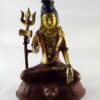 Copper Statue of Shiva Mahadev – Partly Gold-Plated, Painted Face - Image 2