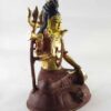 Copper Statue of Shiva Mahadev – Partly Gold-Plated, Painted Face - Image 3