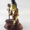 Copper Statue of Shiva Mahadev – Partly Gold-Plated, Painted Face - Image 4