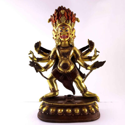 Statue of Hayagriva - Heruka, Partly Gold-Plated, Painted Face