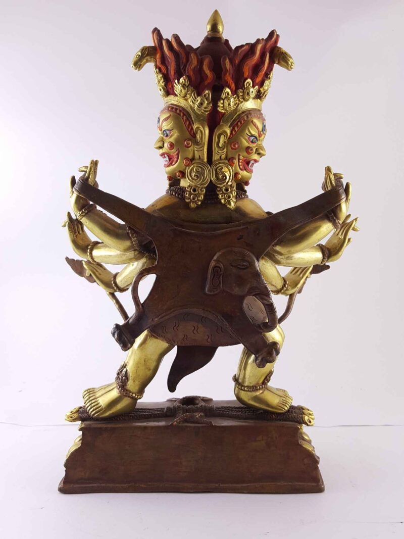 Statue of Hayagriva - Heruka, Partly Gold-Plated, Painted Face - Image 5