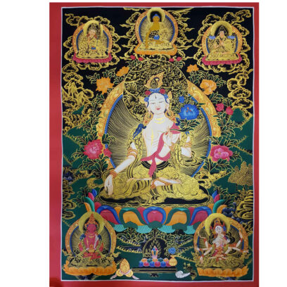 Buddhist Hand Painted Thangka of White Tara – Tibetan Style Painting