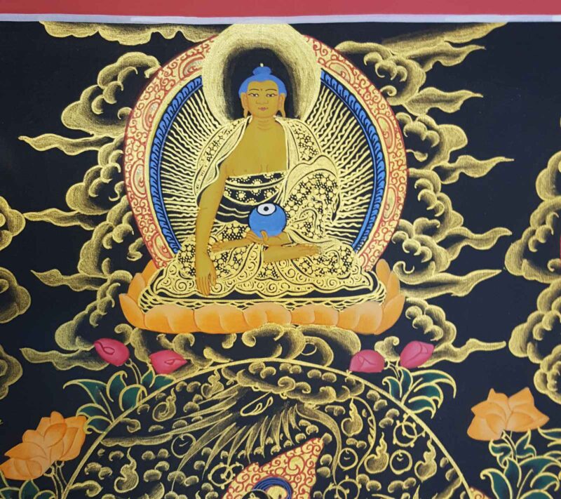 Buddhist Hand Painted Thangka of White Tara – Tibetan Style Painting - Image 3