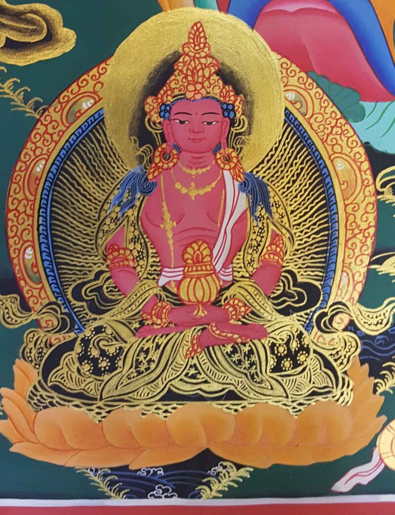 Buddhist Hand Painted Thangka of White Tara – Tibetan Style Painting - Image 5