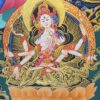 Buddhist Hand Painted Thangka of White Tara – Tibetan Style Painting - Image 2