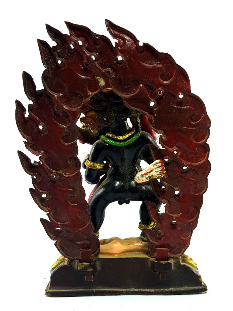 Black Jambhala With Consort, Shakti, Yab-Yum Handmade Statue Traditional Color Finishing - Image 4