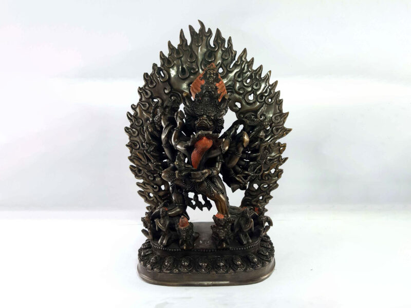 Statue of Yamantaka Vajrabhairava – Copper Oxidized Finish