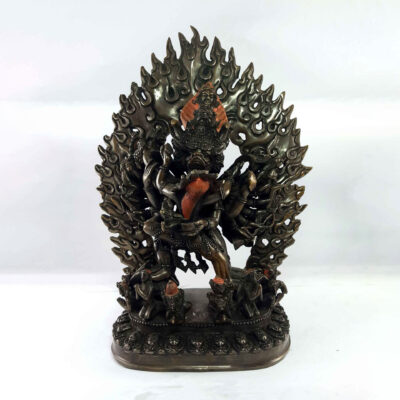 Statue of Yamantaka Vajrabhairava – Copper Oxidized Finish